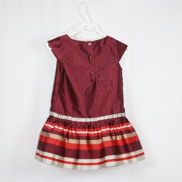 Janie And Jack Cap Sleeve Dress with Ruffle Striped Hem Size 3 - Picture 4 of 5